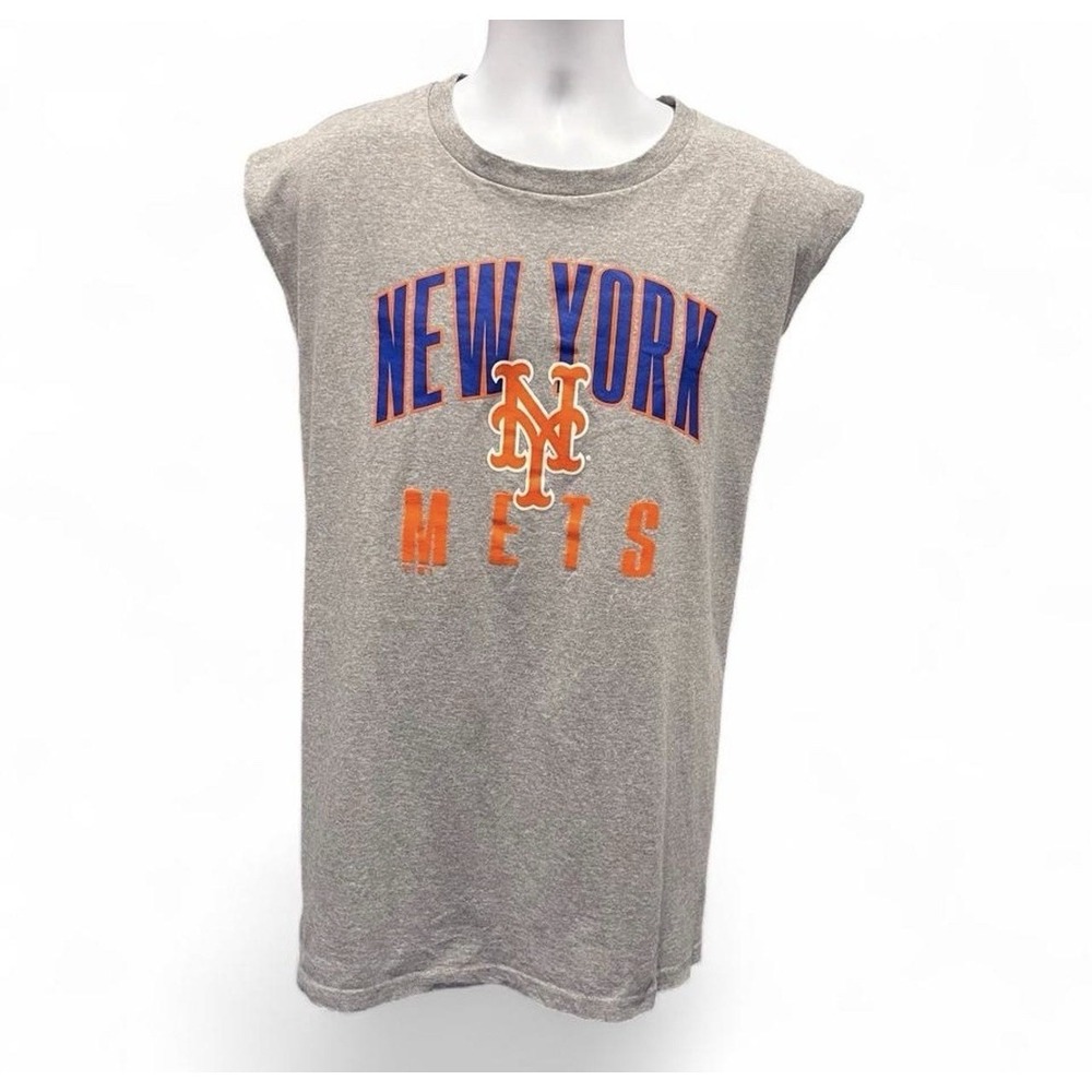 Y2K Fanatics Mens Tank Top New York Mets Gray MLB Baseball 2XL Gym